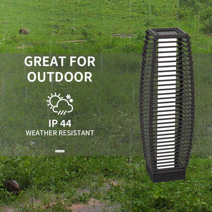 Solar Floor Lamp with Auto On/Off for Outdoor Garden - Grey