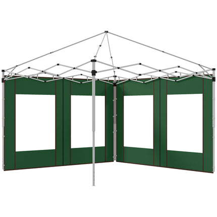 Set of 2 Gazebo Side Panels with Doors and Windows for 3x3/3x6m Frames - Green