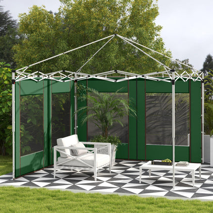 Set of 2 Gazebo Side Panels with Doors and Windows for 3x3/3x6m Frames - Green