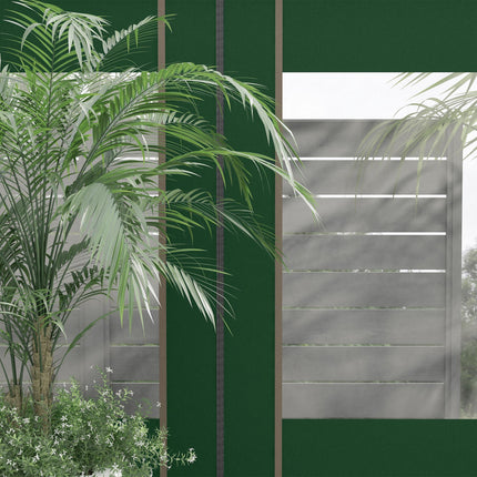 Set of 2 Gazebo Side Panels with Doors and Windows for 3x3/3x6m Frames - Green