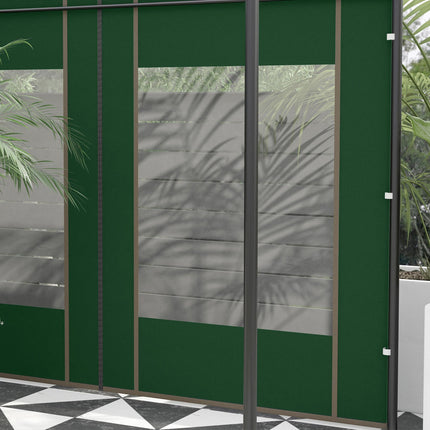 Set of 2 Gazebo Side Panels with Doors and Windows for 3x3/3x6m Frames - Green