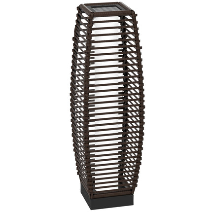 Solar Floor Lamp with Auto On Off Warm LED Lights - Brown