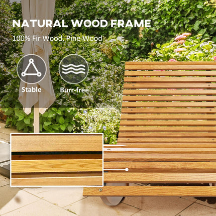 Outdoor Wooden Rocking Chair with Slatted Seat 130x60x60cm - Teak