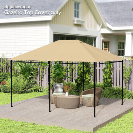 3 x 4m Gazebo Canopy Replacement Cover UV-Resistant Polyester - Khaki