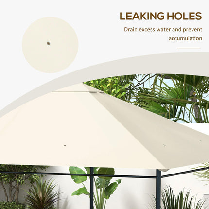 3 x 4m Gazebo Canopy Replacement Cover, Gazebo Roof Replacement (TOP COVER ONLY), Cream White