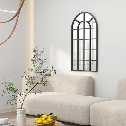 Arched Decorative Wall Mirror 110x62 cm for Modern Home Decor - Black
