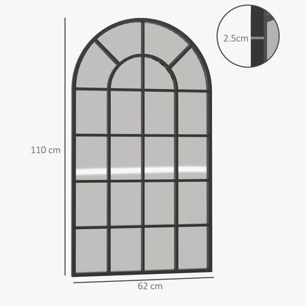 Arched Decorative Wall Mirror 110x62 cm for Modern Home Decor - Black
