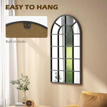 Arched Decorative Wall Mirror 110x62 cm for Modern Home Decor - Black