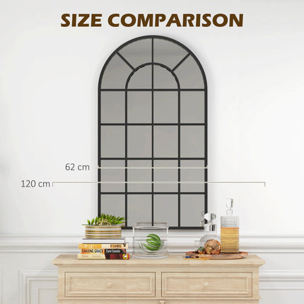 Arched Decorative Wall Mirror 110x62 cm for Modern Home Decor - Black