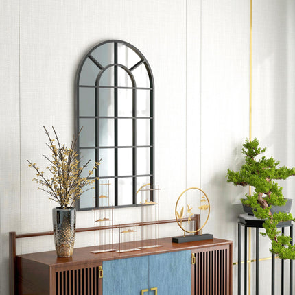 Arched Decorative Wall Mirror 110x62 cm for Modern Home Decor - Black