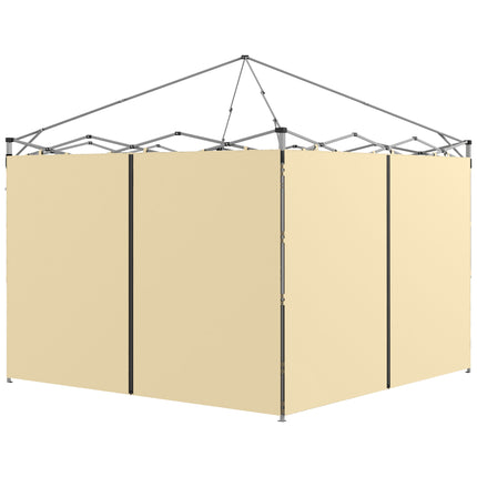 Set of 2 Gazebo Side Panels with Zipped Doors for 3x3m & 3x6m Canopies - Beige