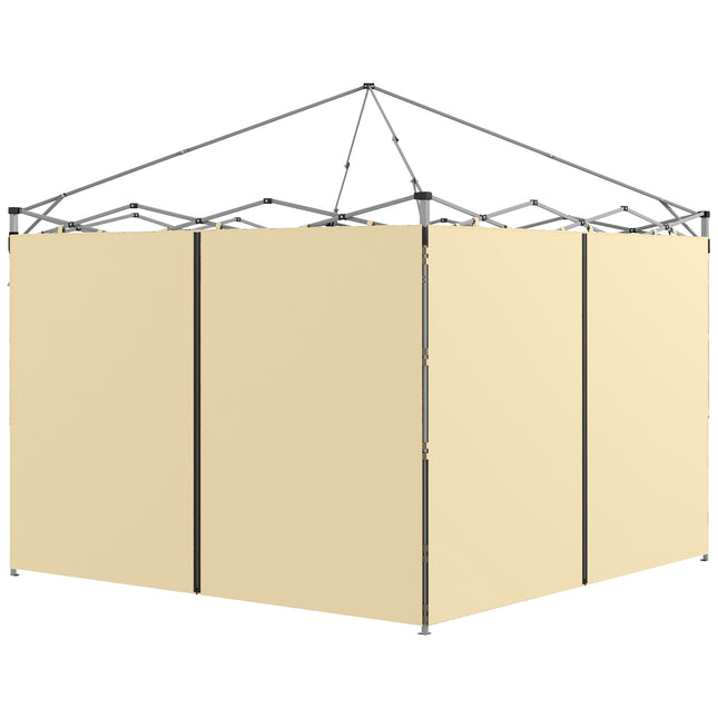 Set of 2 Gazebo Side Panels with Zipped Doors for 3x3m & 3x6m Canopies - Beige