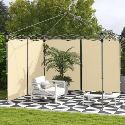 Set of 2 Gazebo Side Panels with Zipped Doors for 3x3m & 3x6m Canopies - Beige