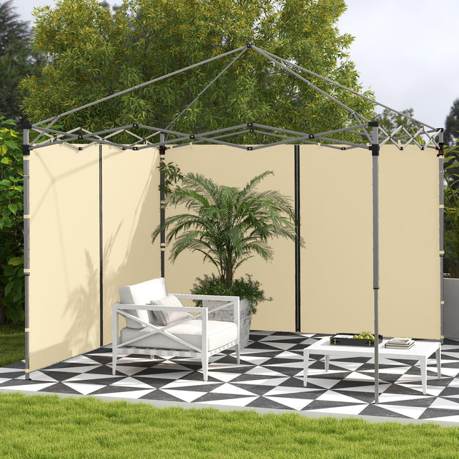 Set of 2 Gazebo Side Panels with Zipped Doors for 3x3m & 3x6m Canopies - Beige
