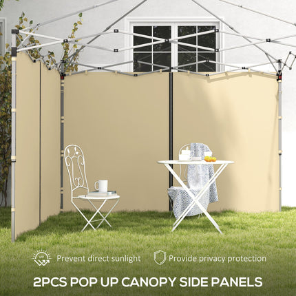 Set of 2 Gazebo Side Panels with Zipped Doors for 3x3m & 3x6m Canopies - Beige