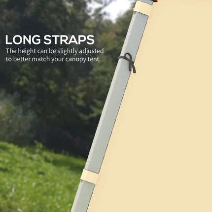 Set of 2 Gazebo Side Panels with Zipped Doors for 3x3m & 3x6m Canopies - Beige
