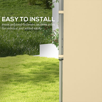 Set of 2 Gazebo Side Panels with Zipped Doors for 3x3m & 3x6m Canopies - Beige