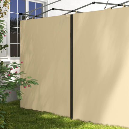 Set of 2 Gazebo Side Panels with Zipped Doors for 3x3m & 3x6m Canopies - Beige