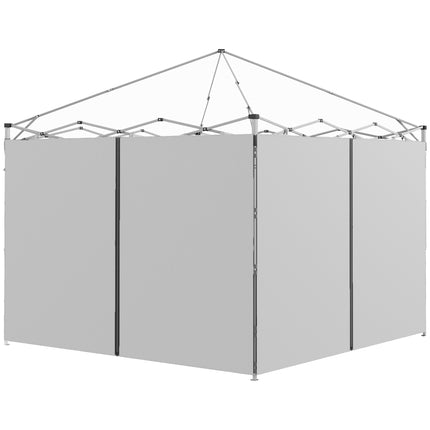 Set of 2 Gazebo Side Panels with Zipped Doors for 3x3m & 3x6m Canopy - Light Grey