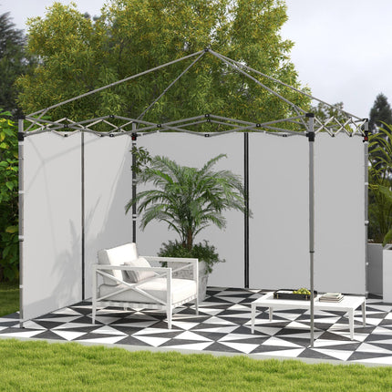 Set of 2 Gazebo Side Panels with Zipped Doors for 3x3m & 3x6m Canopy - Light Grey