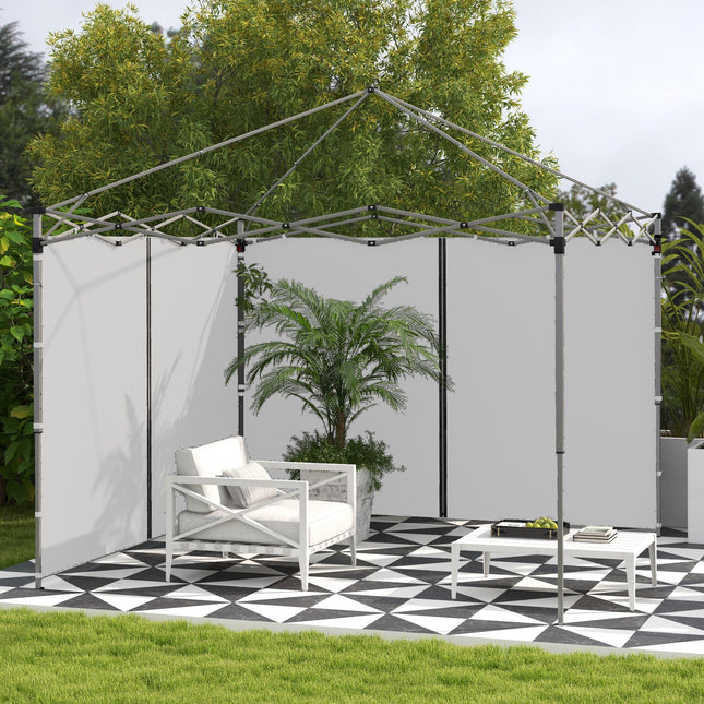 Set of 2 Gazebo Side Panels with Zipped Doors for 3x3m & 3x6m Canopy - Light Grey
