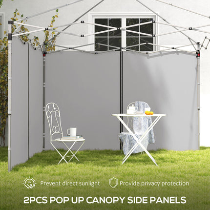 Set of 2 Gazebo Side Panels with Zipped Doors for 3x3m & 3x6m Canopy - Light Grey
