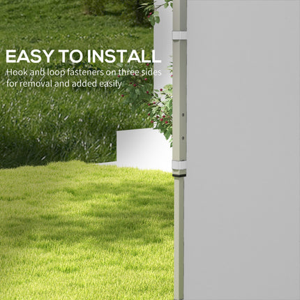 Set of 2 Gazebo Side Panels with Zipped Doors for 3x3m & 3x6m Canopy - Light Grey