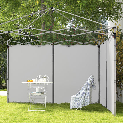 Set of 2 Gazebo Side Panels with Zipped Doors for 3x3m & 3x6m Canopy - Light Grey
