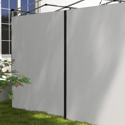 Set of 2 Gazebo Side Panels with Zipped Doors for 3x3m & 3x6m Canopy - Light Grey