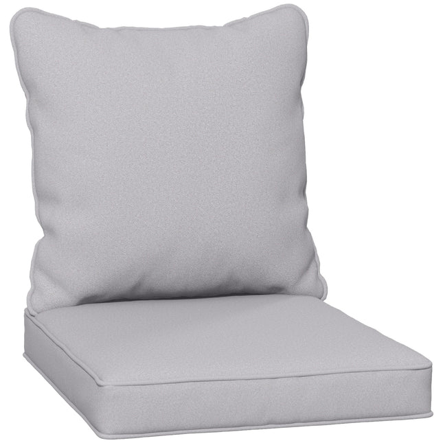 1-Piece Patio Chair Back and Seat Cushion Replacement Set - Light Grey