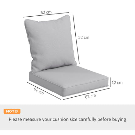 1-Piece Patio Chair Back and Seat Cushion Replacement Set - Light Grey