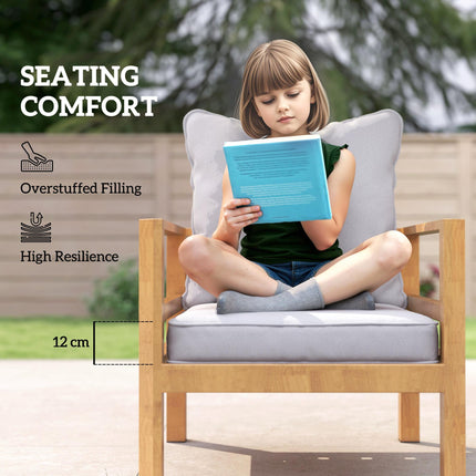 1-Piece Patio Chair Back and Seat Cushion Replacement Set - Light Grey