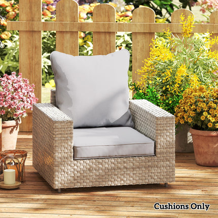 1-Piece Patio Chair Back and Seat Cushion Replacement Set - Light Grey