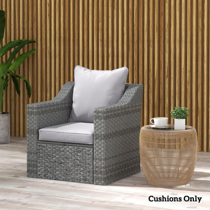 1-Piece Patio Chair Back and Seat Cushion Replacement Set - Light Grey