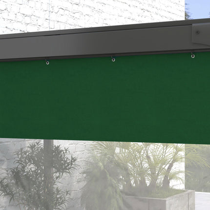 Set of 2 Weather-Resistant Polyester Pergola Side Panels with Window for 3m Frame - Green