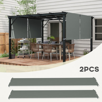 2 Pcs UV Protection Replacement Canopy for 3x3m Pergola - Dark Grey