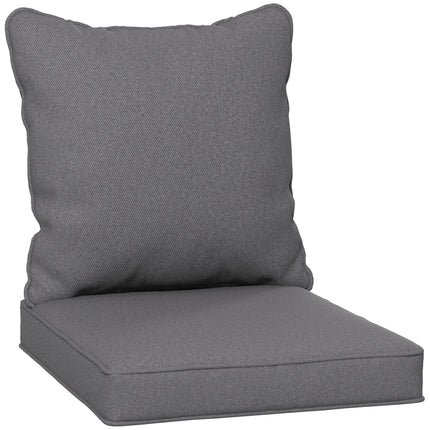 1-Piece Patio Chair Back and Seat Cushion Set 62x62cm - Charcoal Grey