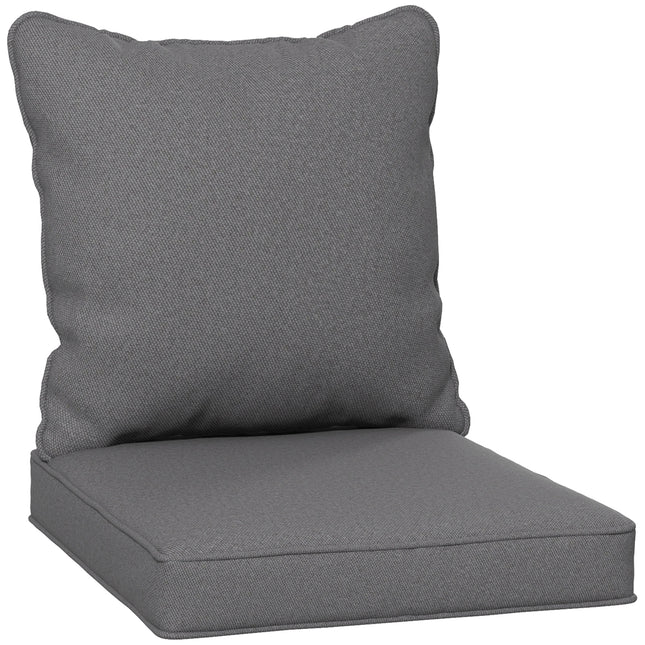1-Piece Patio Chair Back and Seat Cushion Set 62x62cm - Charcoal Grey