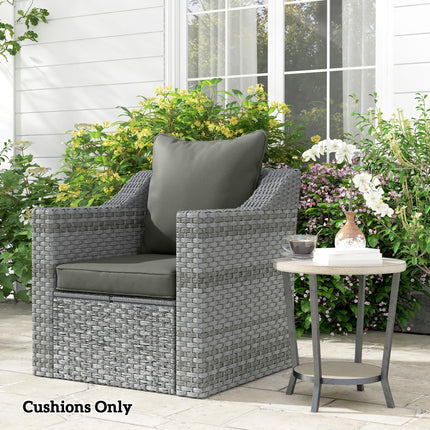 1-Piece Patio Chair Back and Seat Cushion Set 62x62cm - Charcoal Grey
