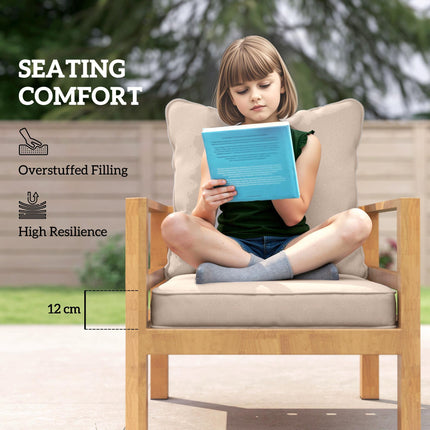 1-Piece Patio Chair Back and Seat Cushion Replacement Set - Beige