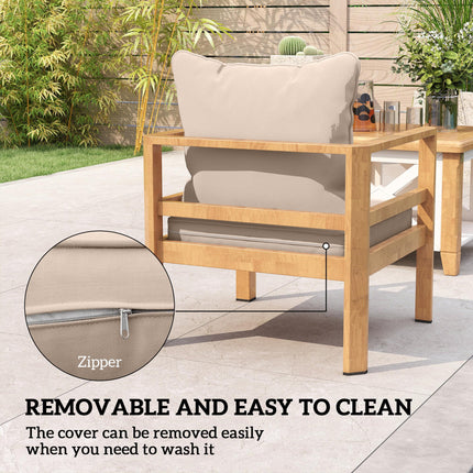 1-Piece Patio Chair Back and Seat Cushion Replacement Set - Beige