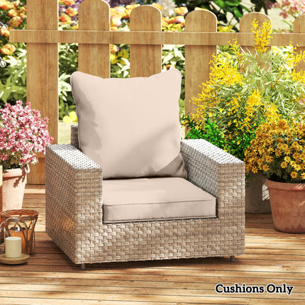 1-Piece Patio Chair Back and Seat Cushion Replacement Set - Beige