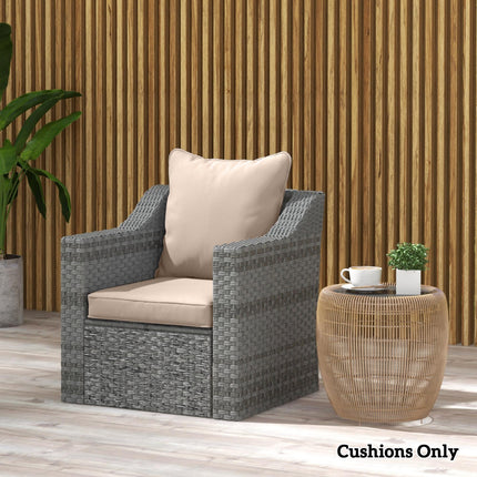 1-Piece Patio Chair Back and Seat Cushion Replacement Set - Beige