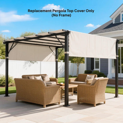 Set of 2 UV Protection Pergola Replacement Canopies for 3x3m Pergola - Cream White