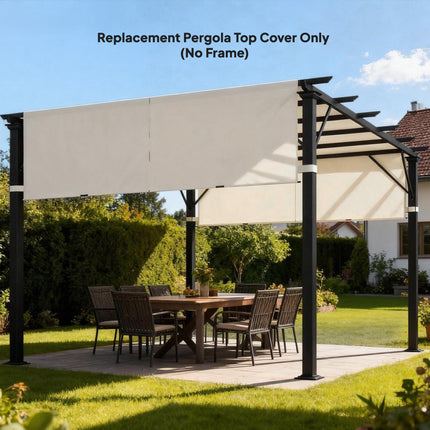 Set of 2 UV Protection Pergola Replacement Canopies for 3x3m Pergola - Cream White