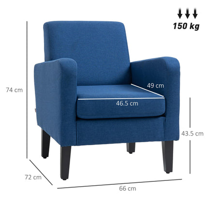 Modern Accent Chair with Comfortable Seating for Living Room - Blue
