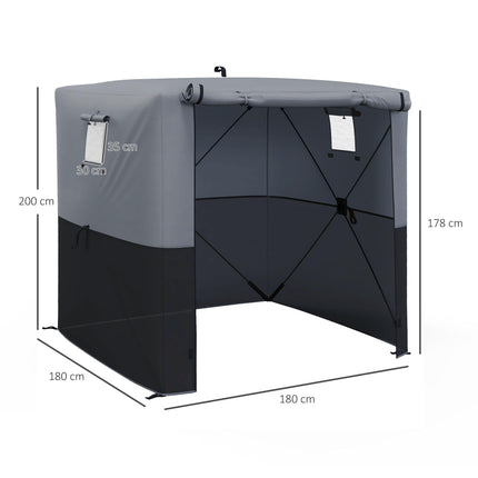 Pop-Up Gazebo 2x2m UV30+ Sun Shelter with Mesh Windows - Black