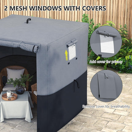 Pop-Up Gazebo 2x2m UV30+ Sun Shelter with Mesh Windows - Black