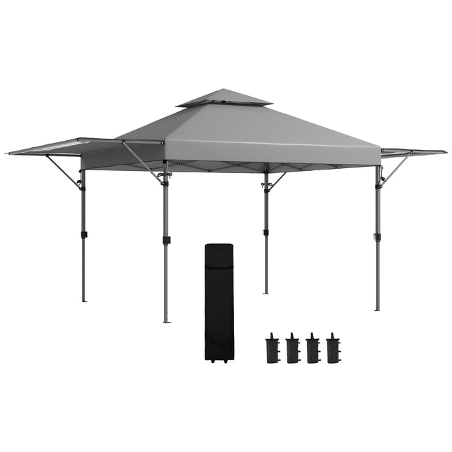 Large Pop Up Gazebo with Dual Awnings 5x3m - Blue