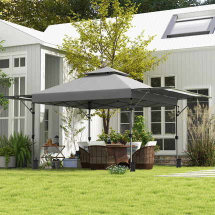 Large Pop Up Gazebo with Dual Awnings 5x3m - Blue